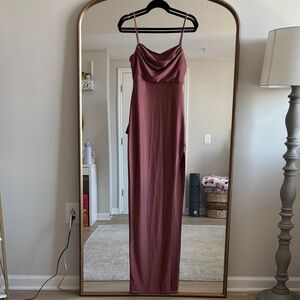 Windsor Mauve Cowl Neck Spaghetti Strap Maxi Dress